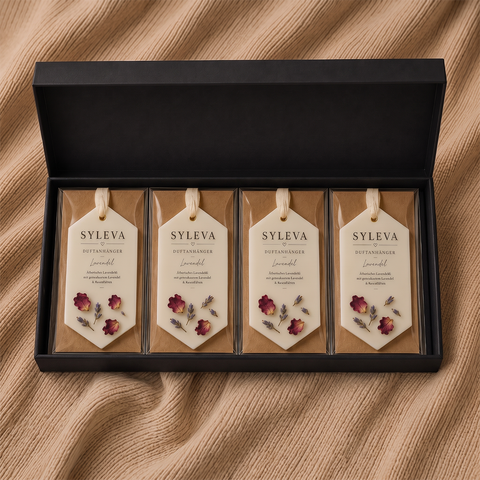 Duftanhänger Geschenkset 4er | SYLEVA MOMENTS Lavendel hexagon