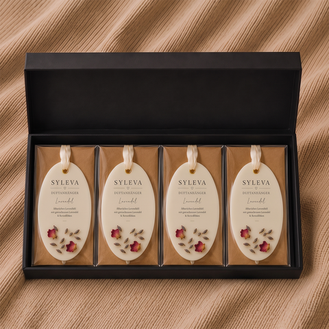 Duftanhänger Geschenkset 4er | SYLEVA MOMENTS Lavendel oval