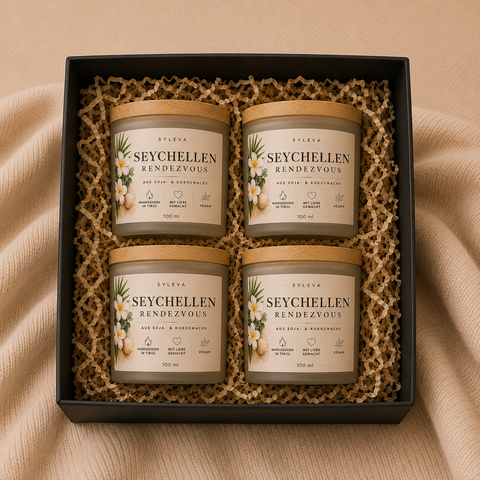 Duftkerzen Geschenkset 4er | SYLEVA MOMENTS Seychellen Rendezvous
