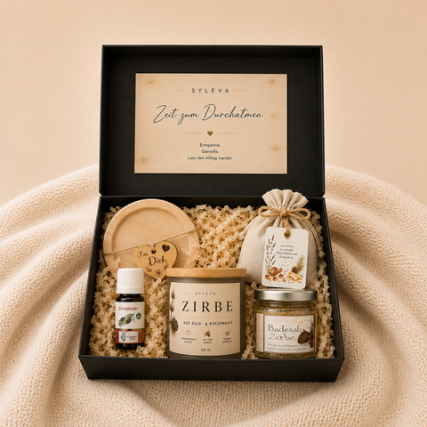 Zirbenbox Geschenkset | SYLEVA MOMENTS Zeit zum Durchatmen